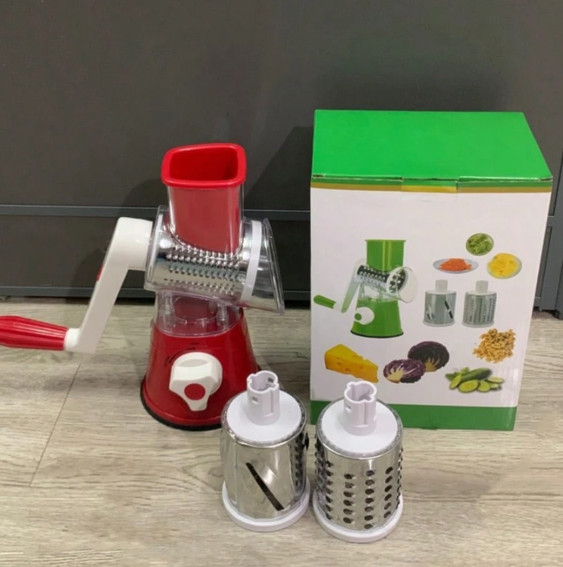 3-in-1 Manual Rotary Vegetable Cutter & Cheese Grater