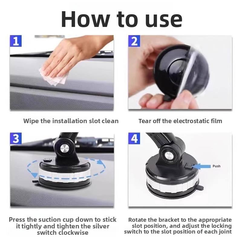 360° Foldable Phone Holder Stand – Car Dashboard & Desk Mount