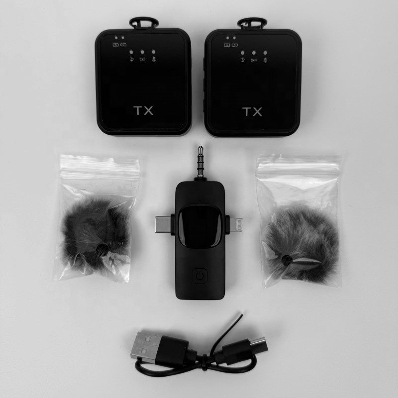 Wireless Lavalier Microphone 3-in-1 – Type-C, iPhone & 3.5mm