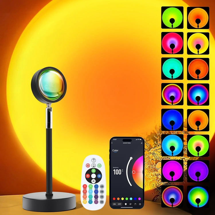 16-Color RGB Sunset Projection Lamp with Remote Control