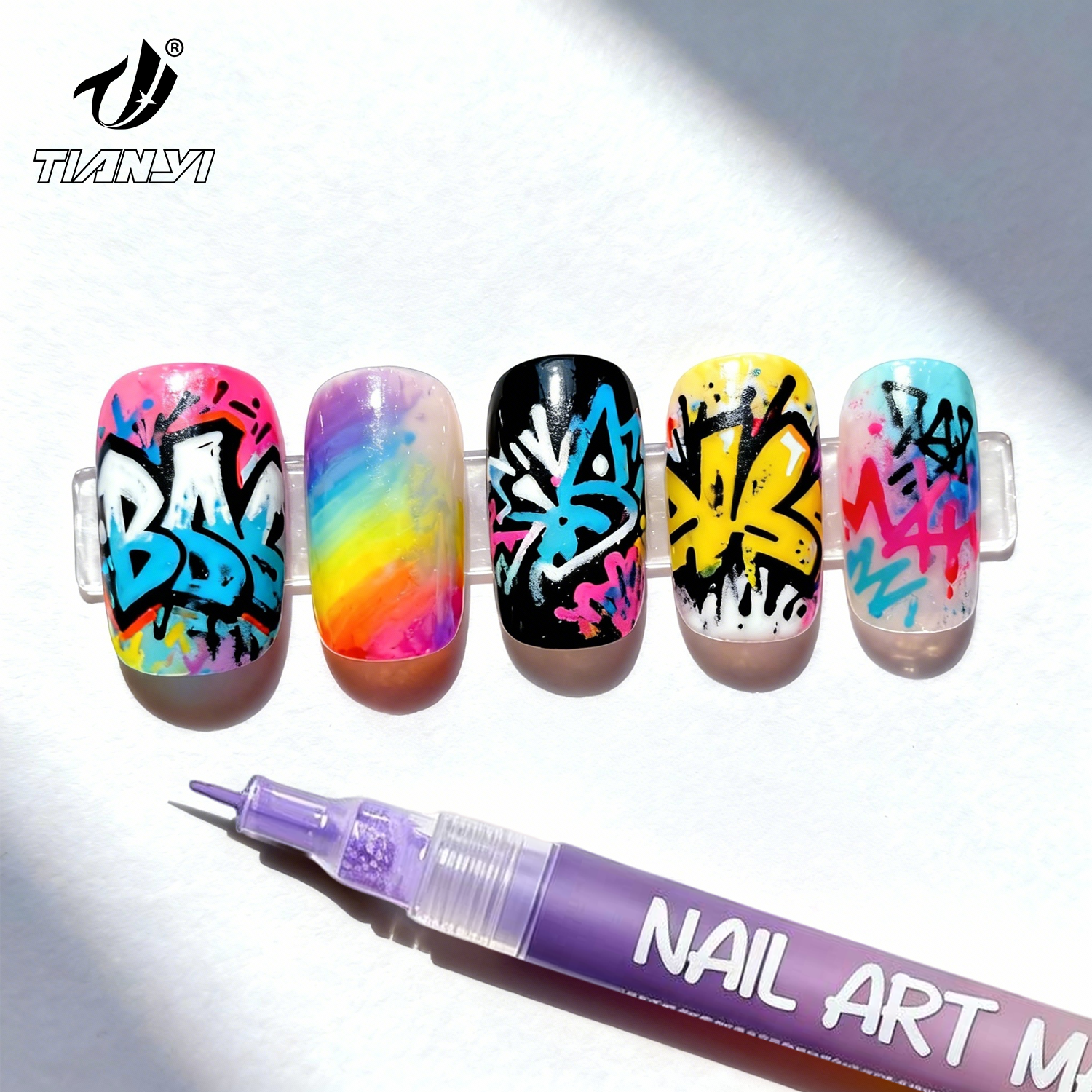 12 Colors Nail Art Marker Pen Set – Ultra Fine 0.5mm Acrylic Nail Design Pens
