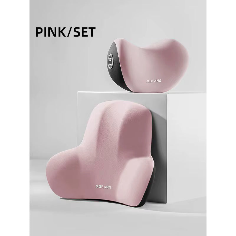 Memory Foam Car Neck & Back Support Pillow Set