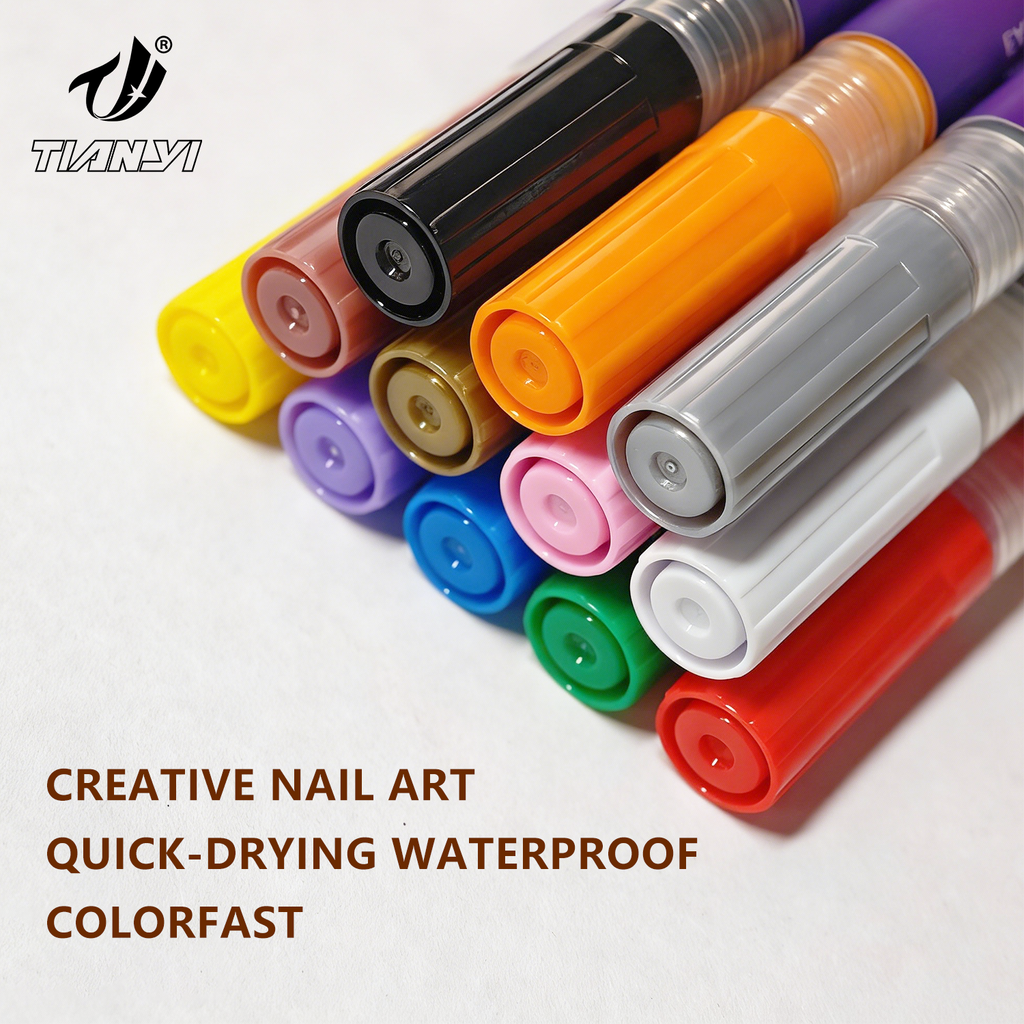 12 Colors Nail Art Marker Pen Set – Ultra Fine 0.5mm Acrylic Nail Design Pens
