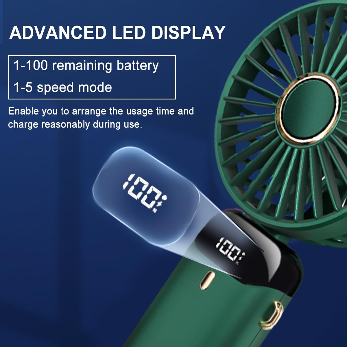 Rechargeable Mini Handheld Pocket Fan – 5 Speed Portable Cooler