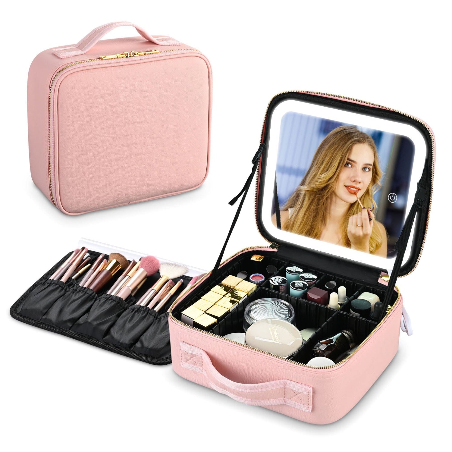 Portable LED Makeup Organizer Travel Case