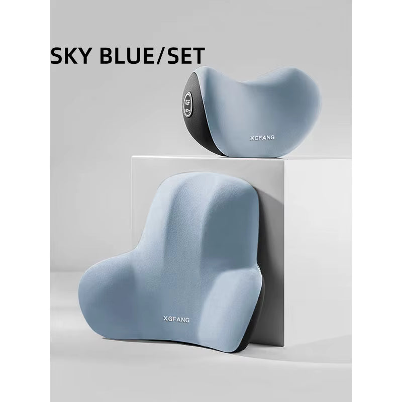 Memory Foam Car Neck & Back Support Pillow Set