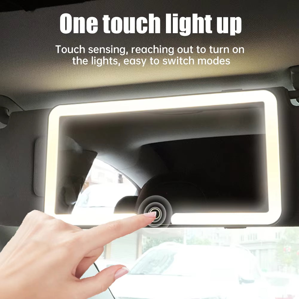 Car LED Vanity Makeup Mirror – Rechargeable Touch Light Mirror