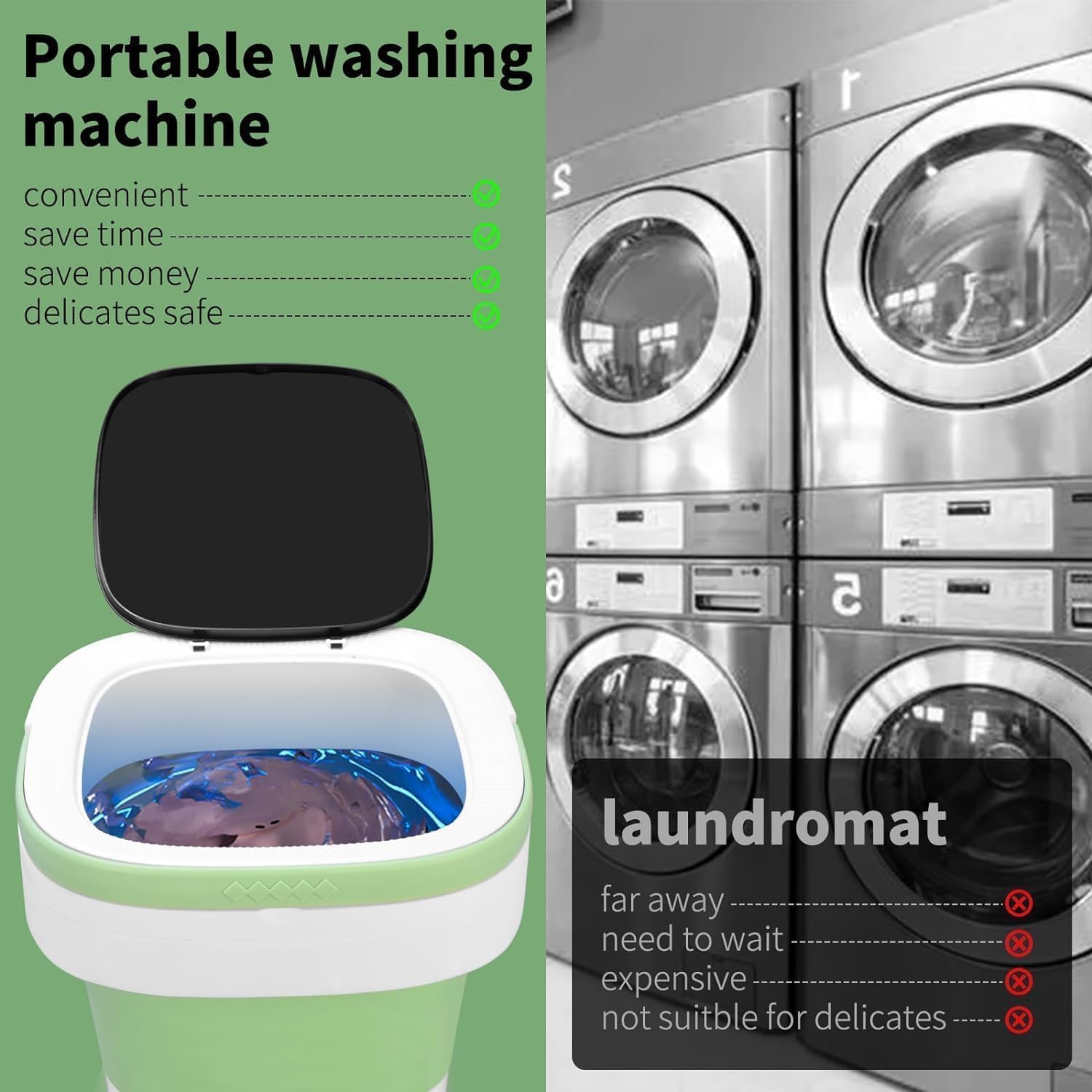 Portable 16L Mini Washing Machine – Foldable Washer with 3 Modes