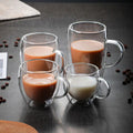 350ml Double Wall Glass Coffee Mug with Handle