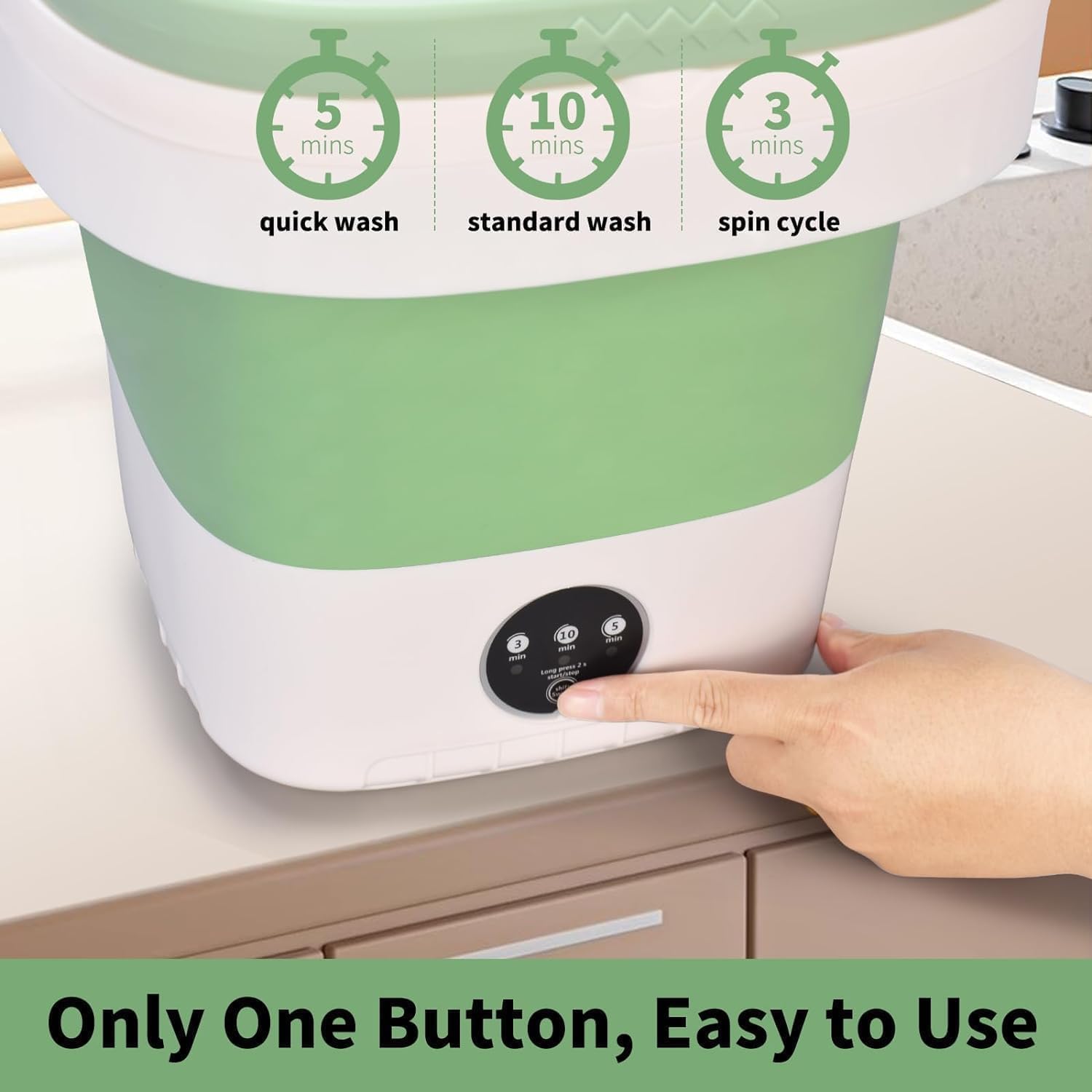Portable 16L Mini Washing Machine – Foldable Washer with 3 Modes