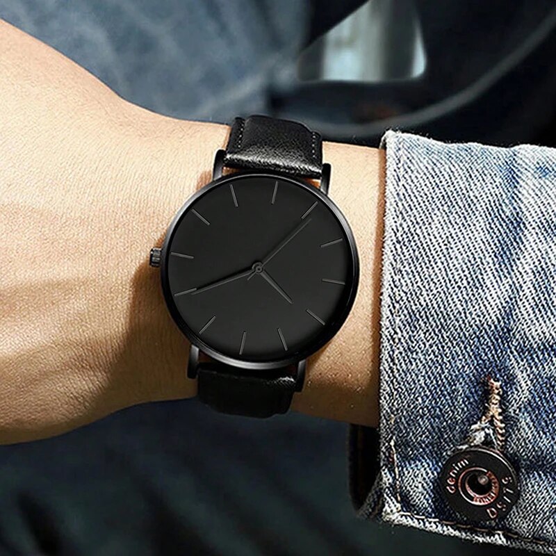 5-Piece Men’s Black Watch & Bracelet Set