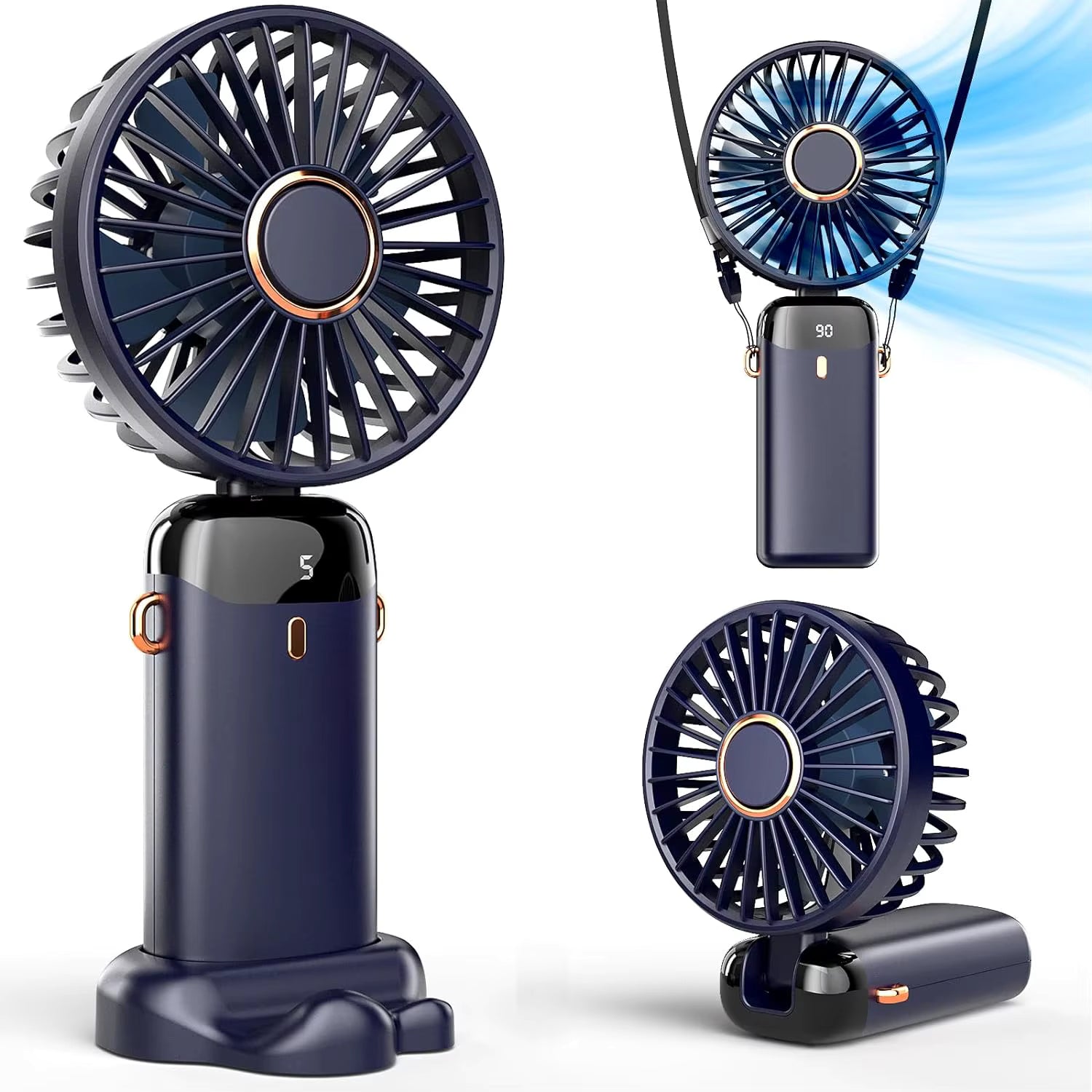 Rechargeable Mini Handheld Pocket Fan – 5 Speed Portable Cooler
