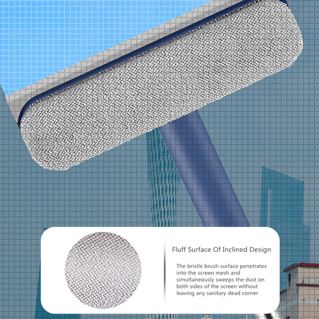 3-in-1 Window Screen Cleaner Brush with Long Handle