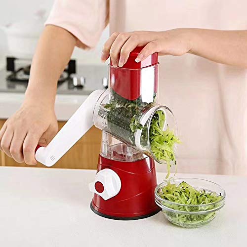 3-in-1 Manual Rotary Vegetable Cutter & Cheese Grater