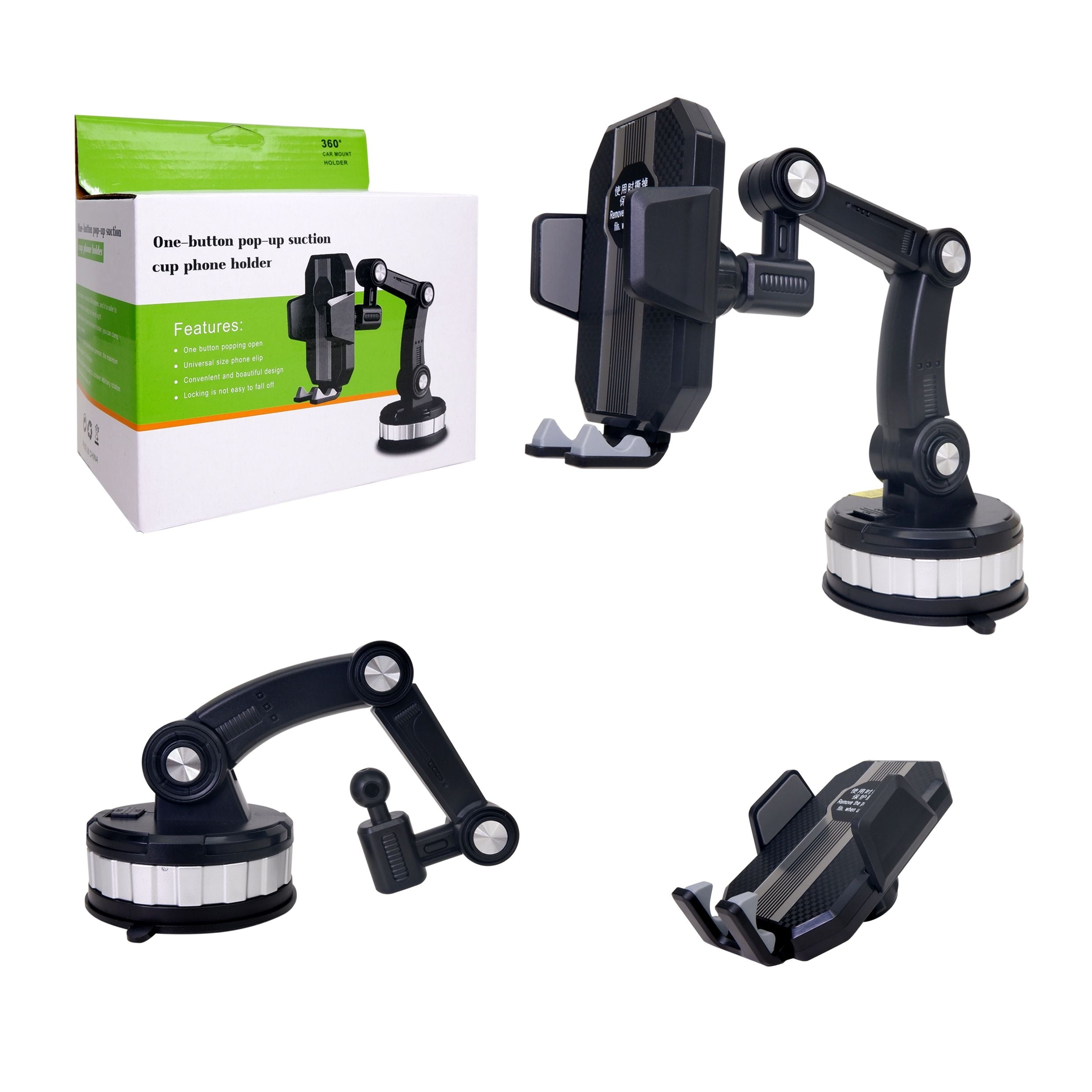 360° Foldable Phone Holder Stand – Car Dashboard & Desk Mount