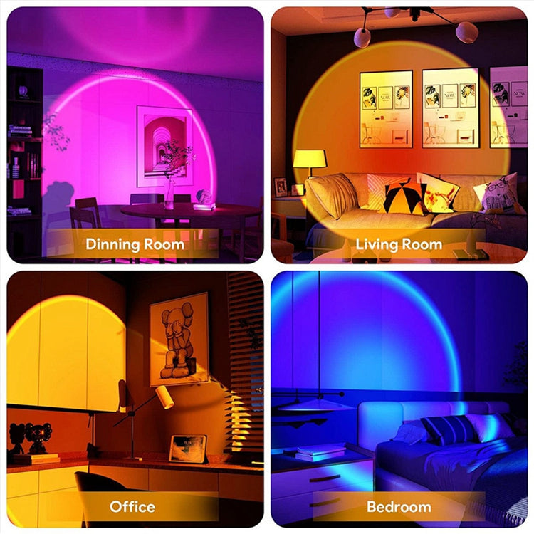 16-Color RGB Sunset Projection Lamp with Remote Control