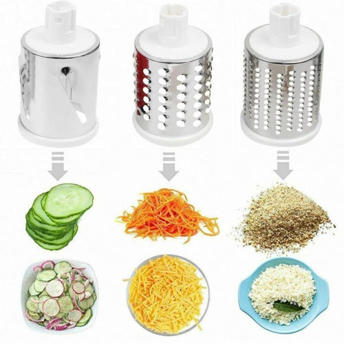 3-in-1 Manual Rotary Vegetable Cutter & Cheese Grater