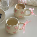 Cute Pink 3D Bow Ceramic Coffee Mug – 340ml