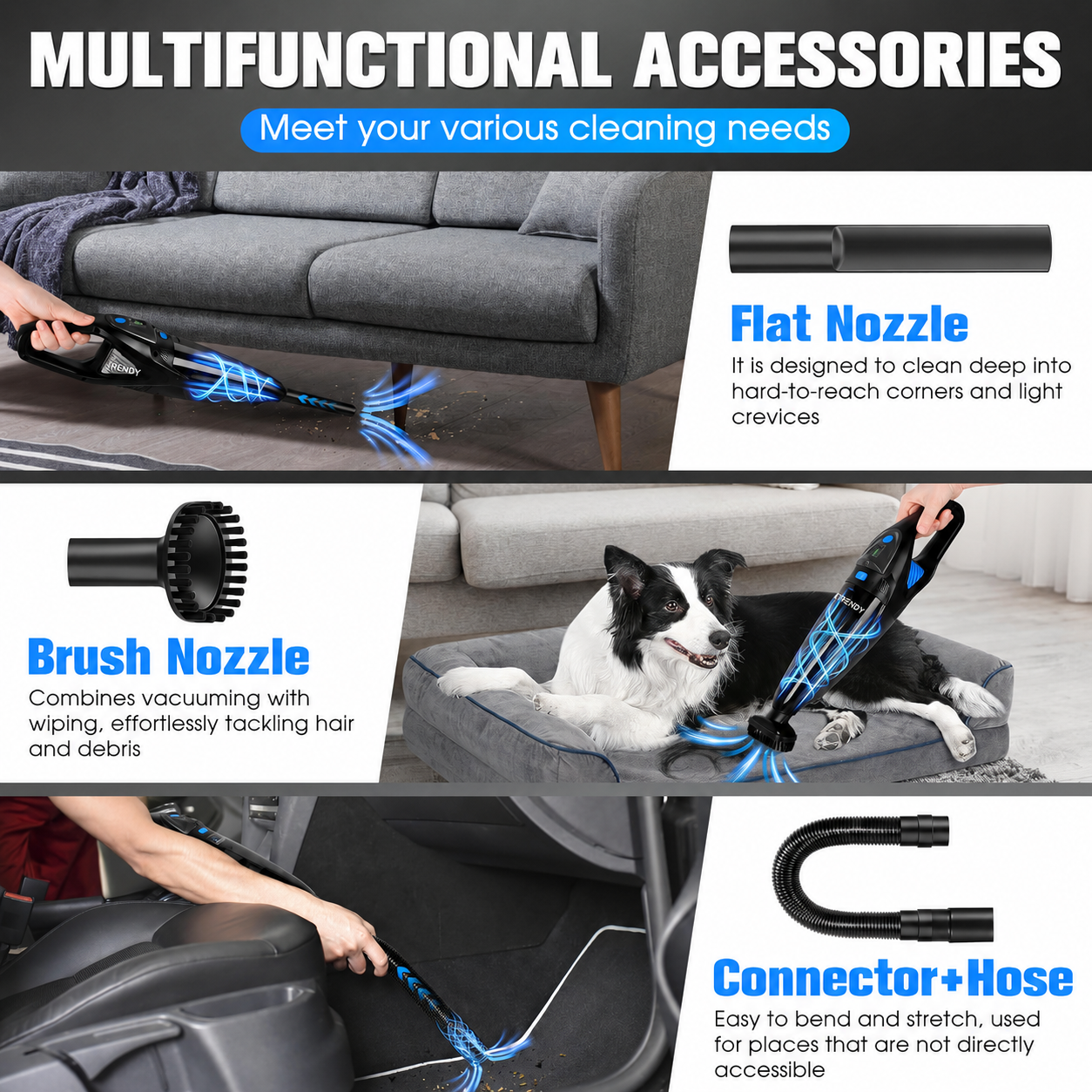 Portable Cordless Car Vacuum Cleaner – Strong Suction Handheld Cleaner